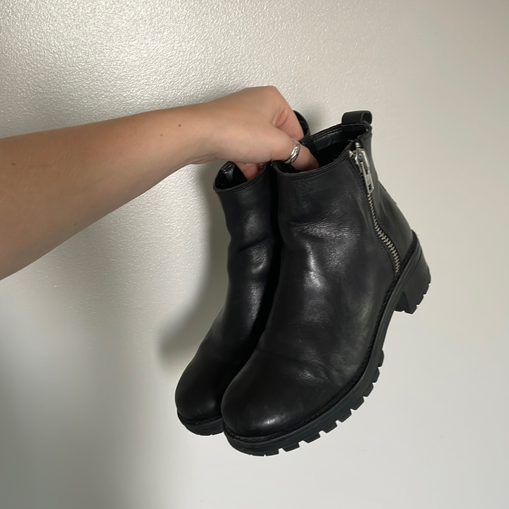 Black Leather Ankle boots